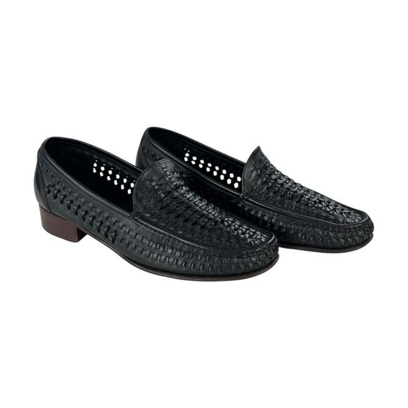 Saint Laurent Leather Woven Loafers - Picture 1 of 8